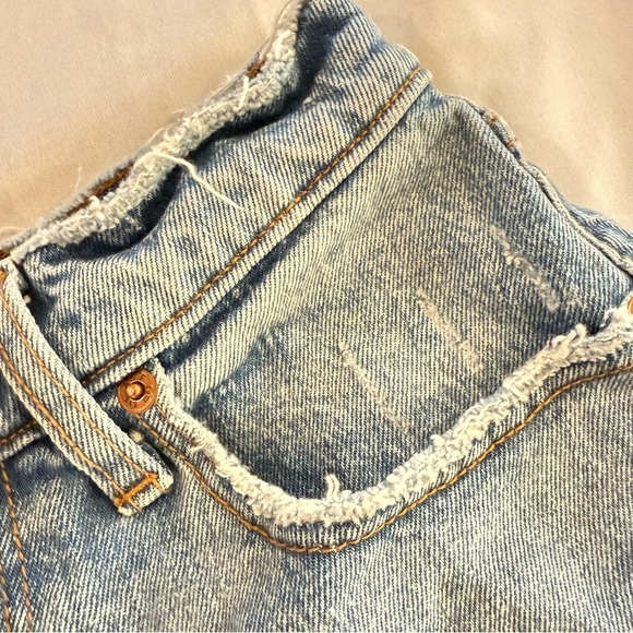 Abercrombie & Fitch Blue Jean Shorts High-Waisted Distressed Frayed Women's - Picture 5 of 13